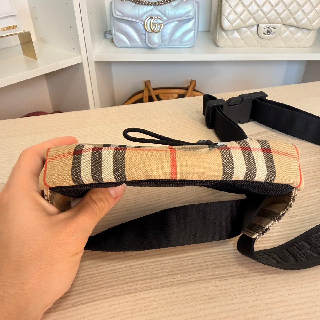 Burberry Nylon Vintage Check Small Cannon Bum Bag Archive Beige