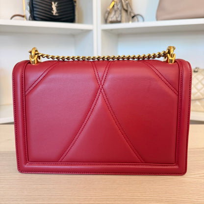 Dolce & Gabbana Calfskin Large Devotion Crossbody Bag Red