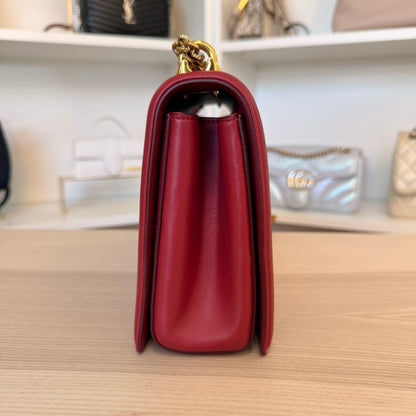 Dolce & Gabbana Calfskin Large Devotion Crossbody Bag Red