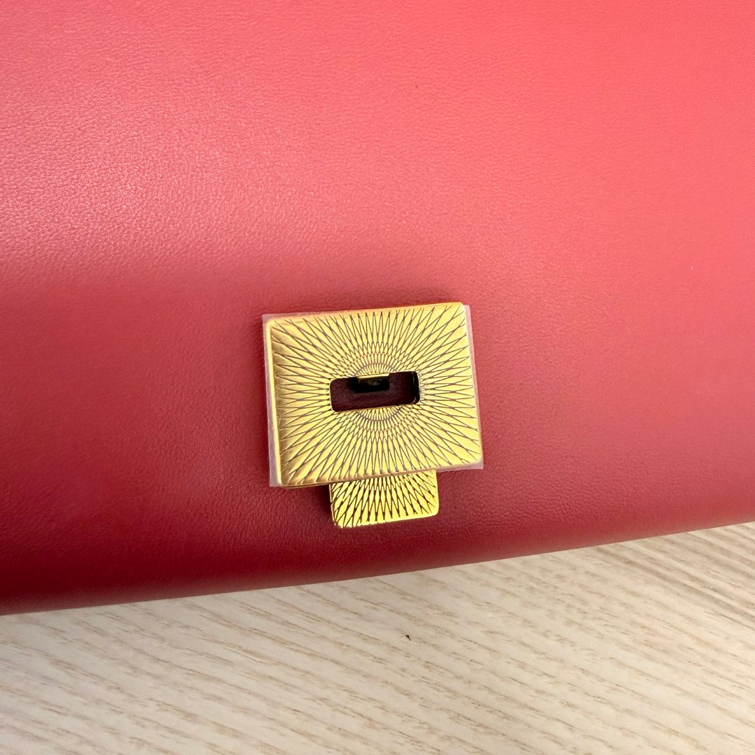 Dolce & Gabbana Calfskin Large Devotion Crossbody Bag Red