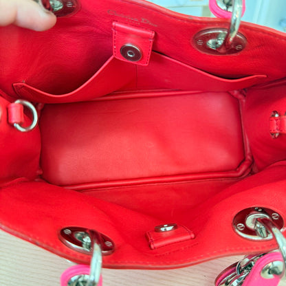 Christian Dior Bullcalf Small Diorissimo Tote Coquelicot