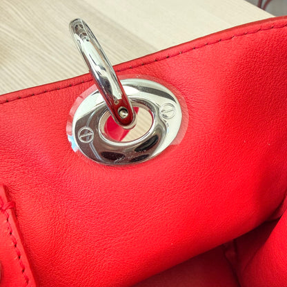 Christian Dior Bullcalf Small Diorissimo Tote Coquelicot