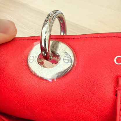 Christian Dior Bullcalf Small Diorissimo Tote Coquelicot