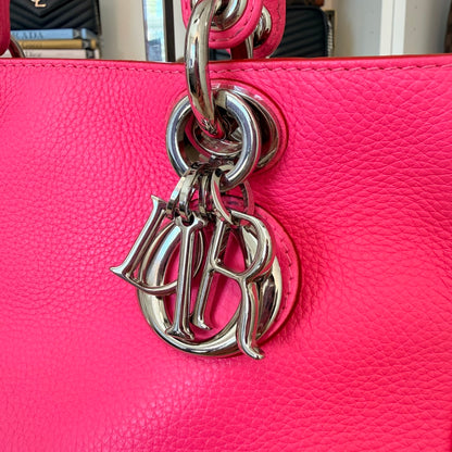 Christian Dior Bullcalf Small Diorissimo Tote Coquelicot