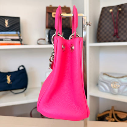 Christian Dior Bullcalf Small Diorissimo Tote Coquelicot