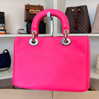 Christian Dior Bullcalf Small Diorissimo Tote Coquelicot