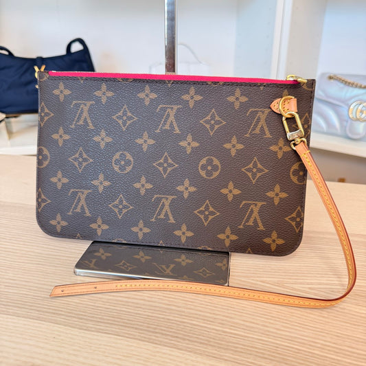 Louis Vuitton Monogram Neverfull MM GM Pochette Pivoine