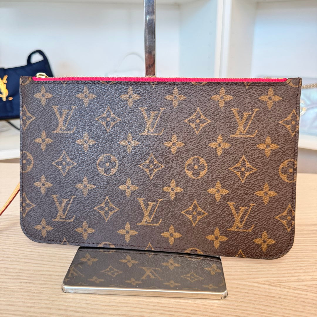 Louis Vuitton Monogram Neverfull MM GM Pochette Pivoine