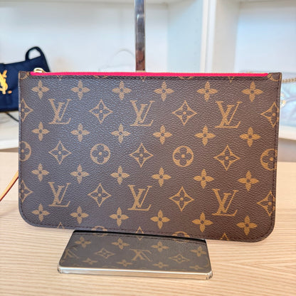 Louis Vuitton Monogram Neverfull MM GM Pochette Pivoine