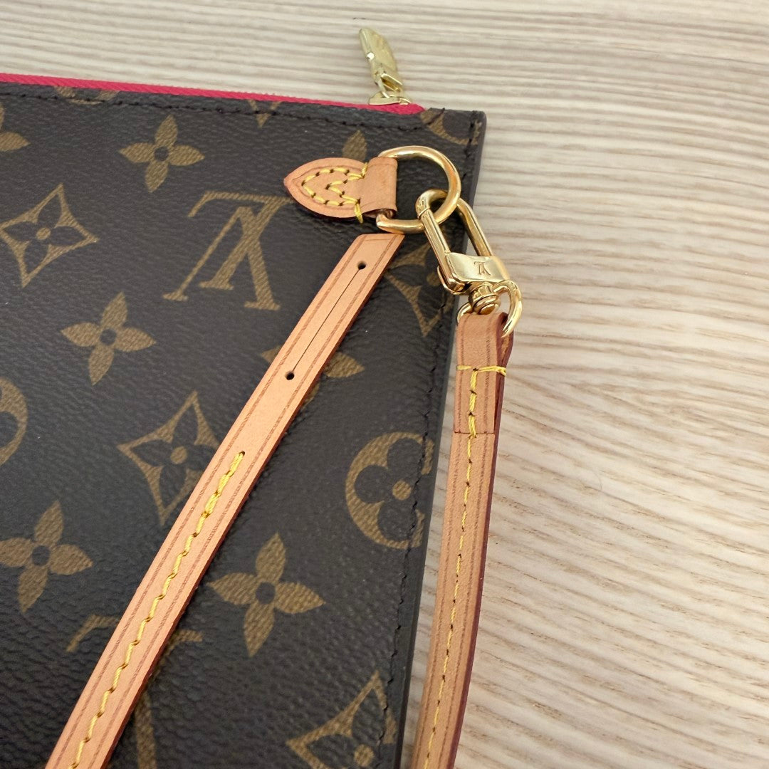 Louis Vuitton Monogram Neverfull MM GM Pochette Pivoine