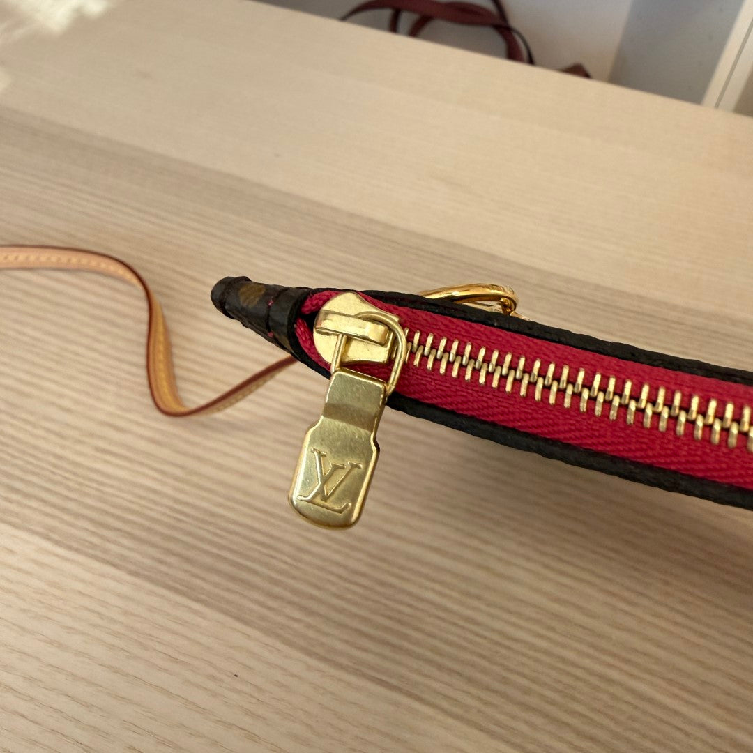 Louis Vuitton Monogram Neverfull MM GM Pochette Pivoine