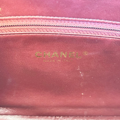 Chanel Red Quilted Lambskin Diagonal Camera Bag Medium