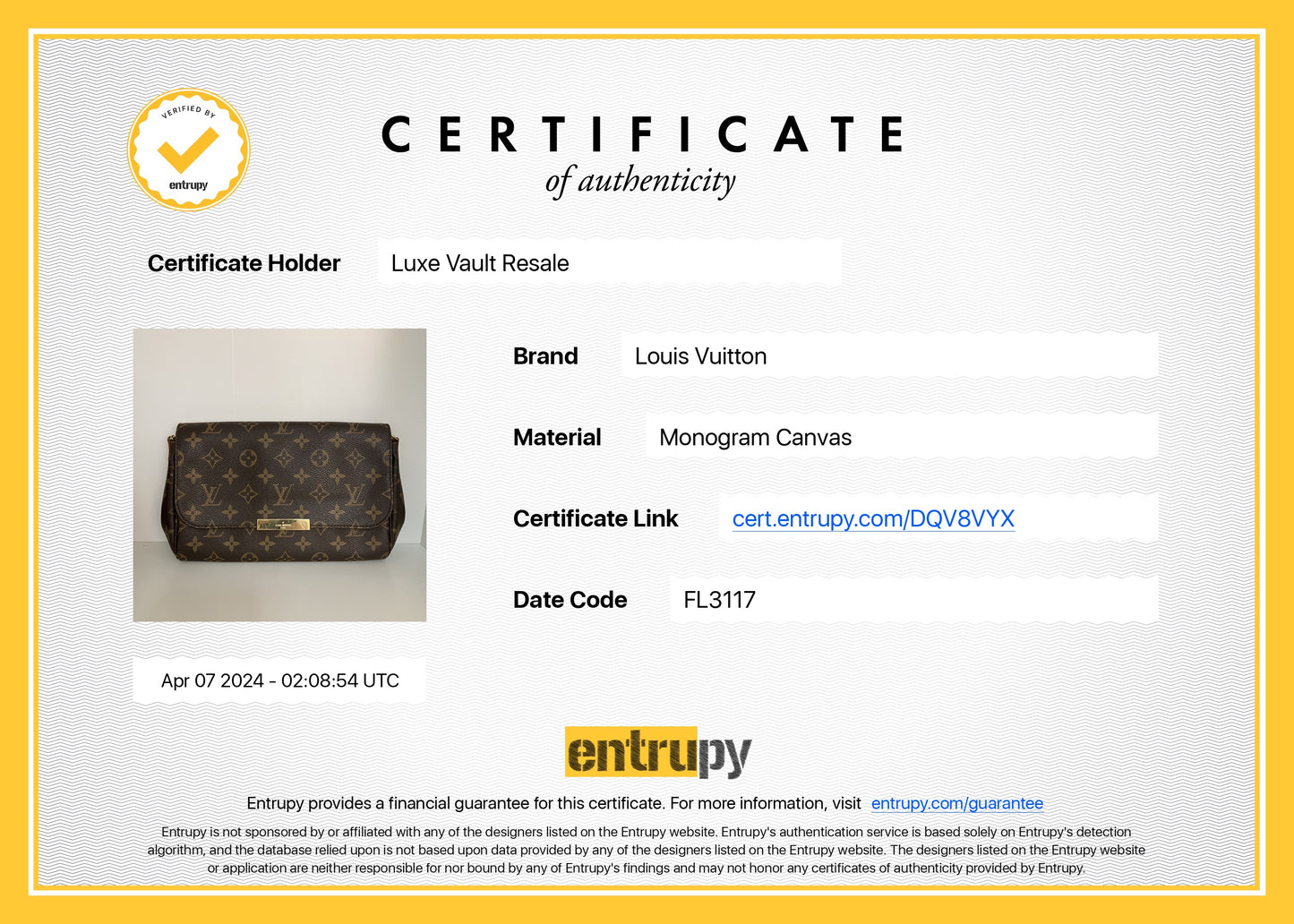 Pre-Owned Louis Vuitton Monogram Favorite MM