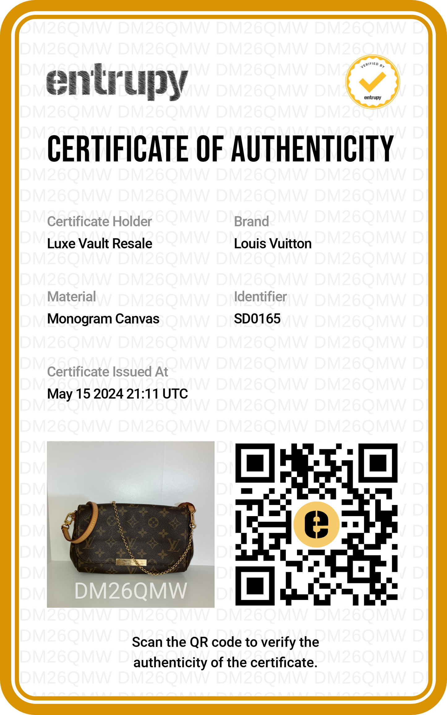 Pre-Owned Louis Vuitton Monogram Favorite PM