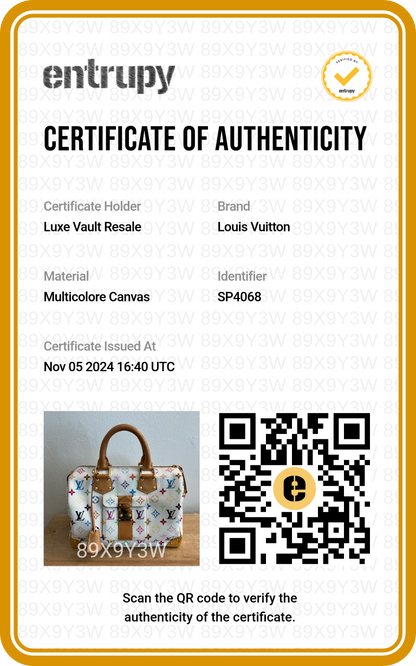 Louis Vuitton Monogram Multicolor Speedy 30 White