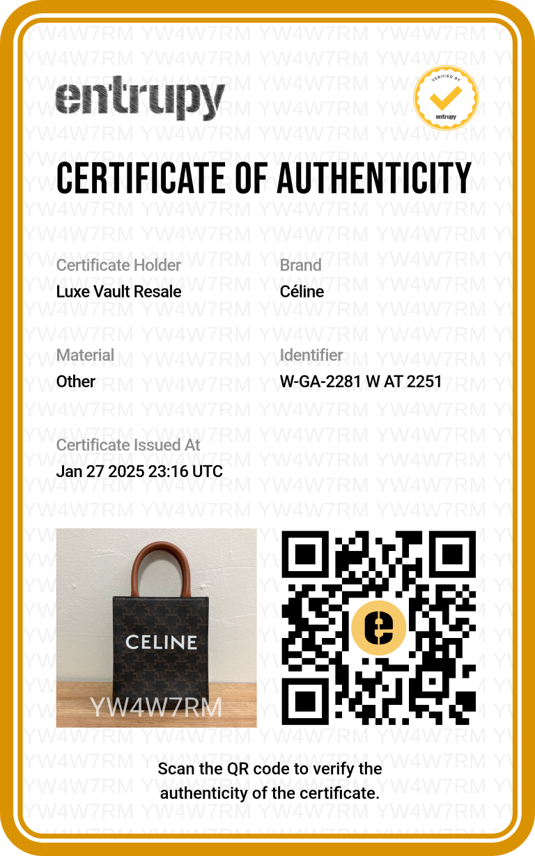 Celine Triomphe Canvas Calfskin Mini Vertical Cabas Tan