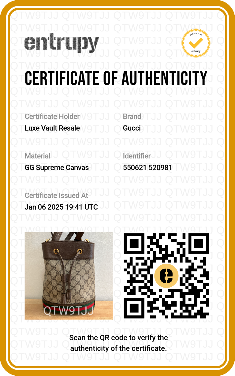 Gucci GG Supreme Monogram Web Mini Ophidia Bucket Bag Brown