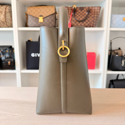 Luxe Vault Saint Laurent Le 37 bucket bag in deep musk shiny calfskin with gold-tone hardware and top handle