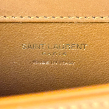 Luxe Vault Saint Laurent Voltaire bag interior leather stamp showing Saint Laurent Paris Made in Italy branding